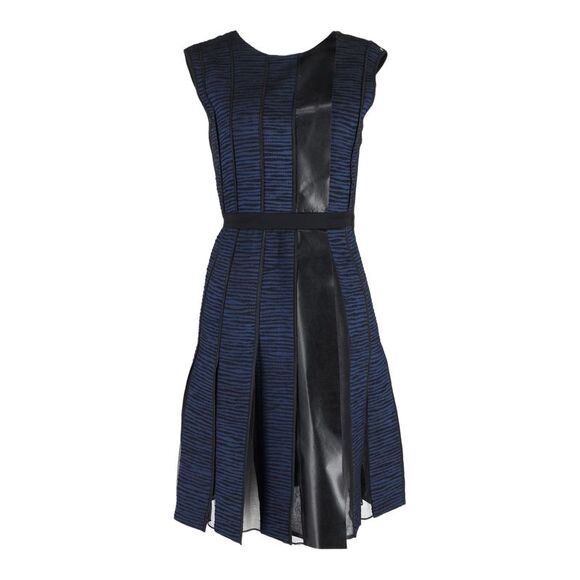 Sportmax Sleeveless Paneled Dress in Blue Cotton
